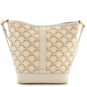 🤍Celine Logo Bucket Bag Triomphe Coated Canvas Small🤍